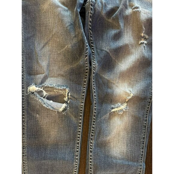 Silver Jeans Super Stretch Boyfriend Distressed Mid-Rise Cropped Jeans W29/L25 - Picture 8 of 11